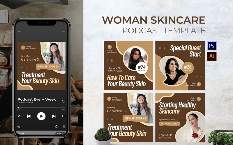 Woman Skincare Podcast Cover Social Media