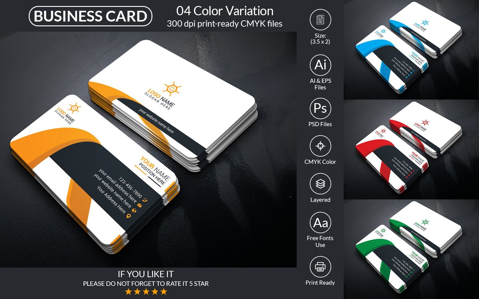 Template #235184 Business Card Webdesign Template - Logo template Preview