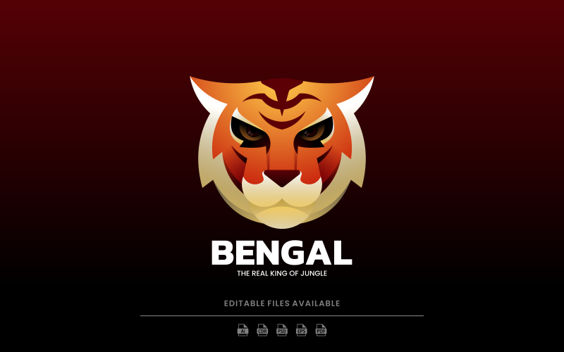 Bengal Tiger Gradient Logo Logo Template