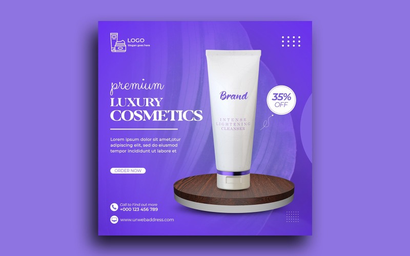 Cosmetics beauty products sale social media post instagram post template Social Media