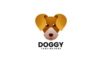 Doggy Head Gradient Logo Style