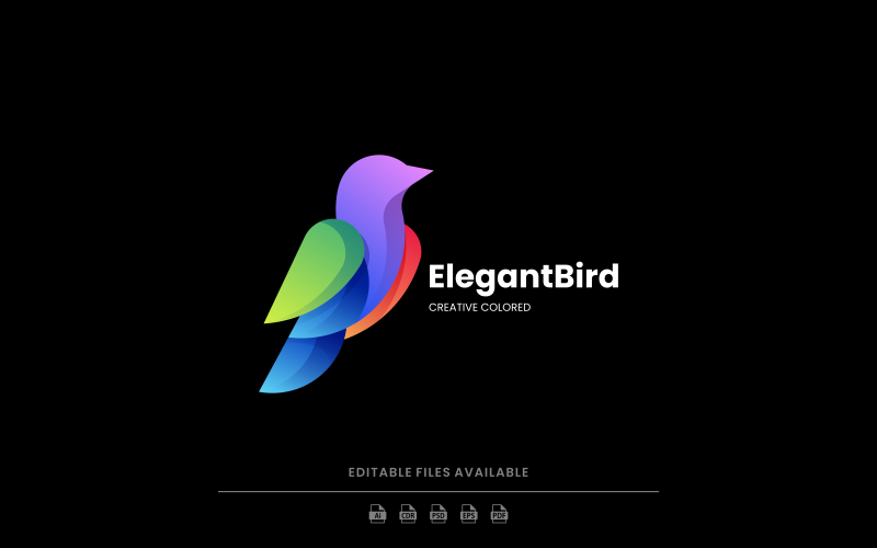 Elegant Bird Gradient Colorful Logo Logo Template