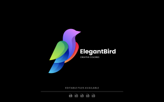 Elegant Bird Gradient Colorful Logo