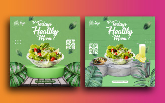 Healthy menu promotion instagram post social media post banner template