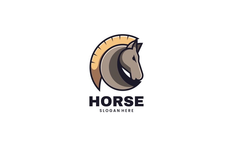 Horse Head Simple Mascot Logo Style Logo Template