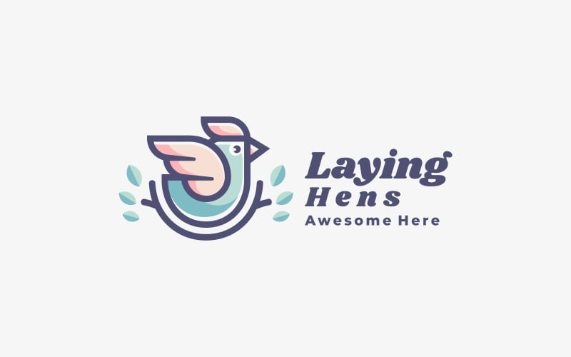 Laying Hens Simple Mascot Logo Logo Template