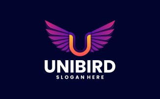 Letter U Wings Gradient Logo