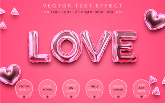 Love Balloon - Editable Text Effect, Font Style, Graphics Illustration