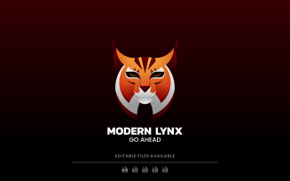 Lynx Head Gradient Logo Design