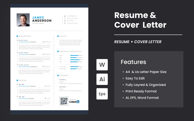 Minimal Resume And Cover Letter Template Resume Template