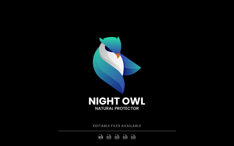 Night Owl Gradient Color Logo Logo Template