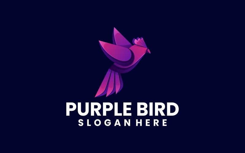 Purple Bird Gradient Logo Logo Template