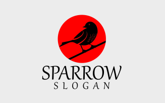 Sparrow Bird Logo Custom Design Template