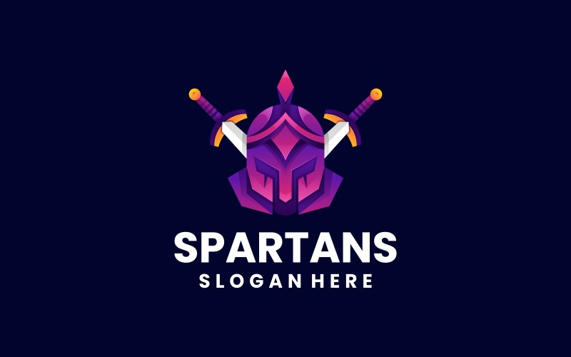 Spartans Gradient Logo Style Logo Template
