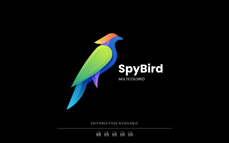 Spy Bird Gradient Colorful Logo Logo Template