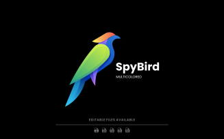 Spy Bird Gradient Colorful Logo