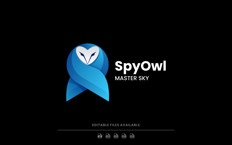 Spy Owl Gradient Logo Style Logo Template