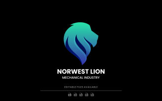 Vector Lion Head Gradient Logo