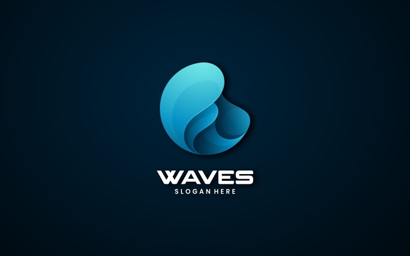Waves Gradient Color Logo Design Logo Template