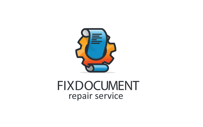 Fix Document Repair Service Logo Logo Template