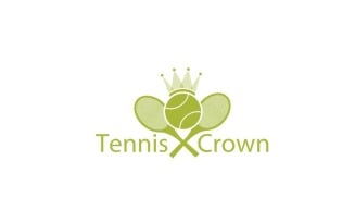 Tennis Crown Logo Design Template