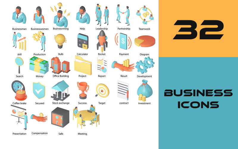 Business Icons Collection Icon Set