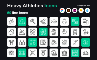 Exercise and Fitness Linear Icons