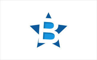 Letter B star vector template