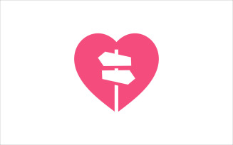 pink love direction vector template
