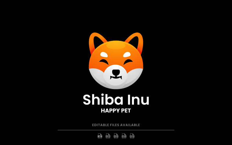 Shiba Inu Gradient Logo Style Logo Template