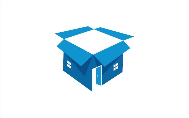 Simple house box vector template Logo Template