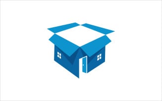 Simple house box vector template