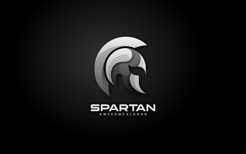 Spartan Head Gradient Logo Logo Template