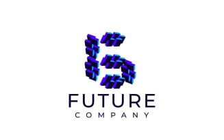 Techno Block Futuristic Letter G Logo