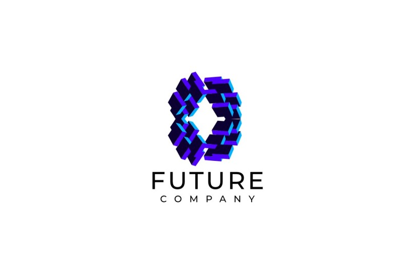 Techno Block Futuristic Letter O Logo Logo Template