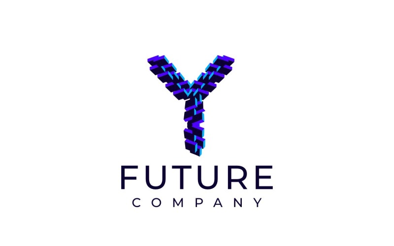 Techno Block Futuristic Letter Y Logo Logo Template