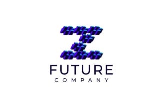 Techno Block Futuristic Letter Z Logo