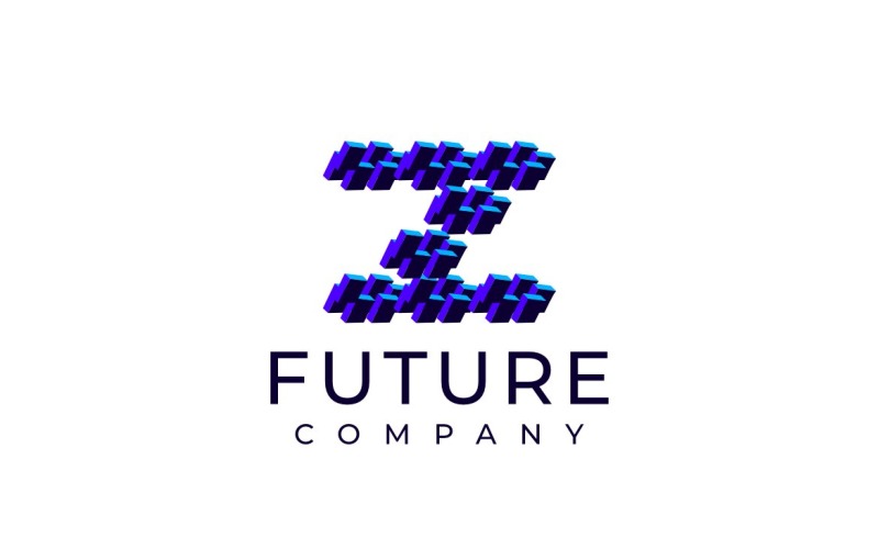 Techno Block Futuristic Letter Z Logo Logo Template