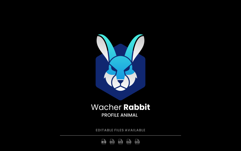 Wacher Rabbit Gradient Logo Logo Template