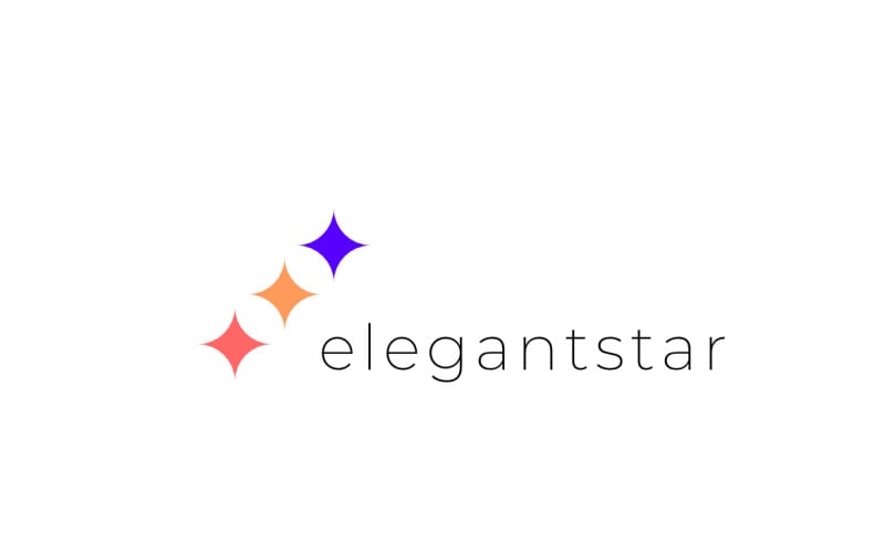 Beauty Elegant Star Flat Girl Logo Logo Template