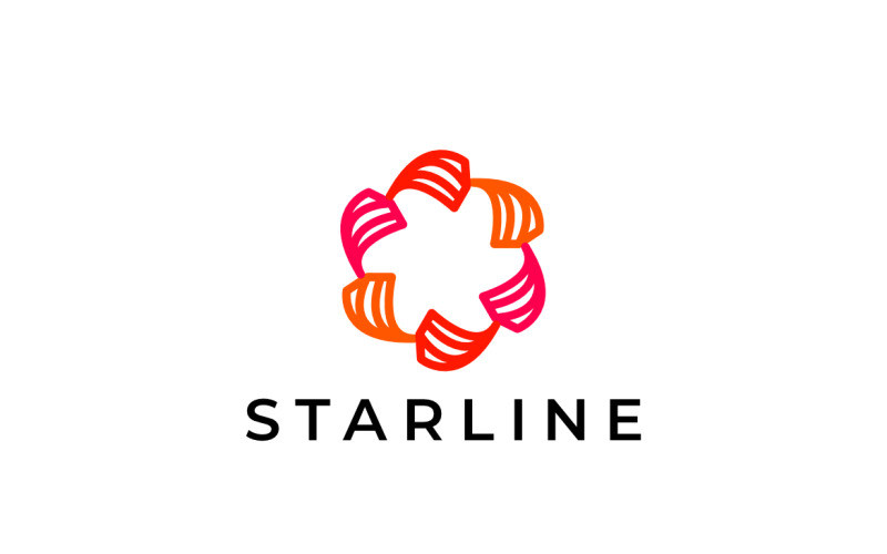 Elegant Colourful Star Line Logo Logo Template