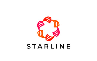Elegant Colourful Star Line Logo