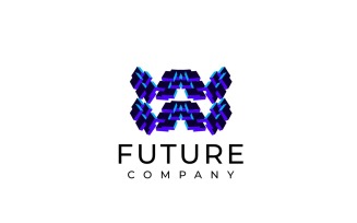 Future Robot Pixel Block Logo