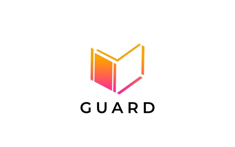 Gradient Letter V Guard Logo Logo Template