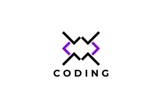 Letter WM Code Coding Programmer Logo