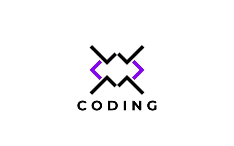 Letter WM Code Coding Programmer Logo Logo Template
