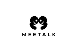 Meet Talk Flat Dual Meaning Logo