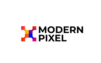 Modern Pixel Gradient Colourful Logo