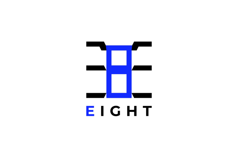 Monogram E Eight Pixel Server Logo Logo Template