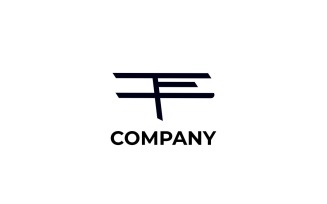 Monogram FE Flat Letter Line Logo